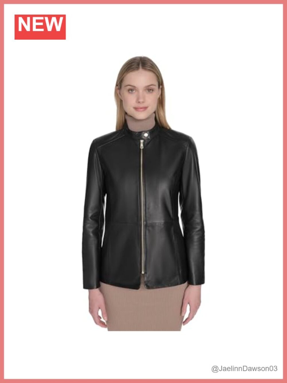 Leather Hand Stitched Classic Overcoat Long Sleeve Jacket